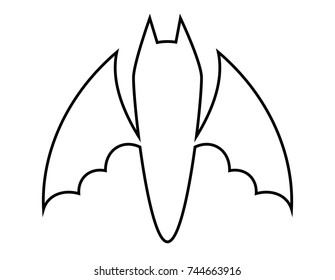 halloween bat outline vector  design isolated on white background