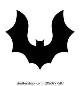 Halloween bat for party, banners, cards, posters, prints. Black vector illustration.