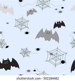 Halloween bat seamless background