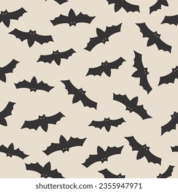 Halloween bat seamless pattern, spooky digital paper repeating background for fabric, wallpaper, wrapping paper and surface design