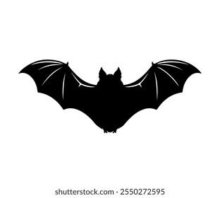 Halloween bat set. Black silhouette Halloween bat vector illustration