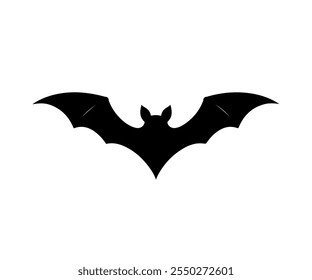 Halloween bat set. Black silhouette Halloween bat vector illustration