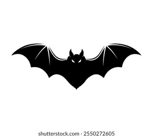 Halloween bat set. Black silhouette Halloween bat vector illustration