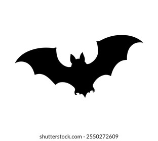 Halloween bat set. Black silhouette Halloween bat vector illustration