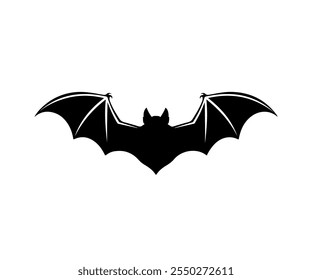 Halloween bat set. Black silhouette Halloween bat vector illustration