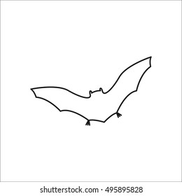 Halloween Bat sign line symbol icon on background