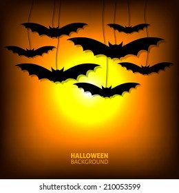 halloween bat silhouette background , vector