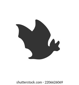 Halloween bat silhouette. Halloween decor. Vector illustration isolated on white background