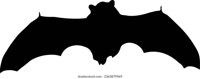 Halloween Bat Silhouette with Flat Design. Vector Illustration