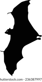 Halloween Bat Silhouette with Flat Design. Vector Illustration