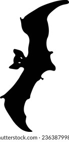 Halloween Bat Silhouette with Flat Design. Vector Illustration