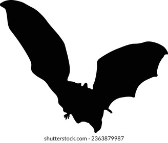 Halloween Bat Silhouette with Flat Design. Vector Illustration