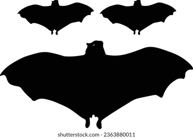 Halloween Bat Silhouette with Flat Design. Vector Illustration