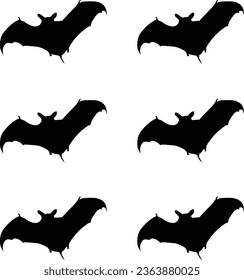 Halloween Bat Silhouette with Flat Design. Vector Illustration