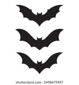 Halloween bat silhouette flat illustration