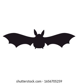 Halloween bat silhouette icon on white background. Vector illustration in trendy flat style. EPS 10.