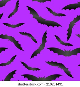 halloween bat silhouette seamless pattern background. vector background, vector pattern