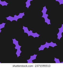 Halloween bat silhouette. Seamless pattern for wrapping paper, clothes print, fabrics, packaging. Vector illustration