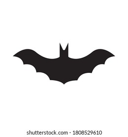 Halloween bat silhouette style icon design, Holiday and scary theme Vector illustration