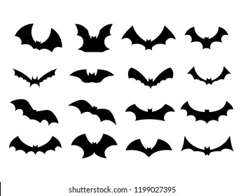 halloween bat silhouette vector design isolated on white background. Vector illustration