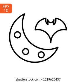 halloween bat silhouette vector design isolated on white background