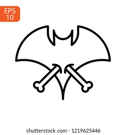 halloween bat silhouette vector design isolated on white background