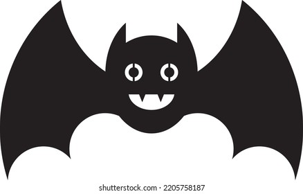 Halloween bat silhouette vector design isolated on white background. Cut template. Vector illustration night animals. Spooky symbol. EPS bat icon. Icona pipistrello file da taglio.