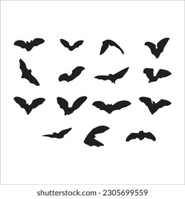 halloween bat silhouette vector design isolated on white background. Vector illustration (1)