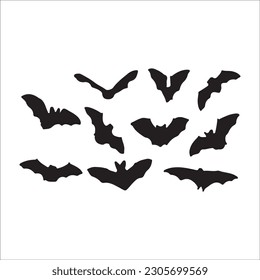 halloween bat silhouette vector design isolated on white background. Vector illustration (1)