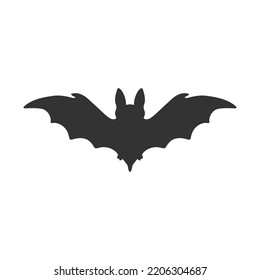 Halloween bat silhouette. Vector illustration isolated on white background