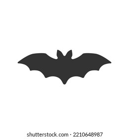 Halloween Bat Silhouette. Vector Illustration Isolated On White Background