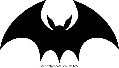 Halloween bat silhouette. Vector illustration isolated on white background