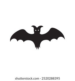 Halloween bat silhouette vector illustration isolated on white background.