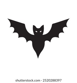 Halloween bat silhouette vector illustration isolated on white background.