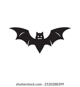 Halloween bat silhouette vector illustration isolated on white background.