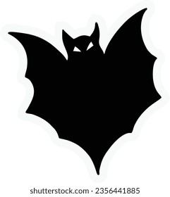 halloween bat silhouette vector on white