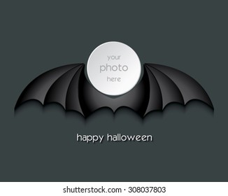 Halloween bat silhouettes with place for your photo vector illustration