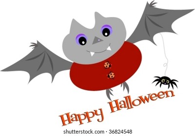 Halloween Bat and Spider Vector