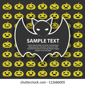 Halloween Bat Sticker with Pumpkins Background