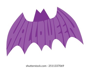 Halloween bat typography. Vector illustration. Retro pop design. White background.