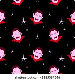 Halloween bat vampire creepy seamless pattern. vector illustration for fashion textile print and wrapping with festive design.