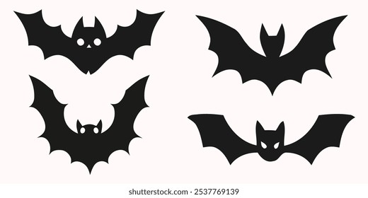 Arte vectorial del murciélago de Halloween. Icono espeluznante del murciélago volador