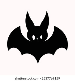 Arte vectorial del murciélago de Halloween. Icono espeluznante del murciélago volador 