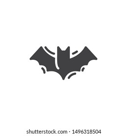 Halloween bat vector icon. filled flat sign for mobile concept and web design. Flying bat glyph icon. Symbol, logo illustration. Vector graphics