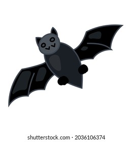 Halloween bat Vector Illustration Icon. Cute, hand drawn, doodle.