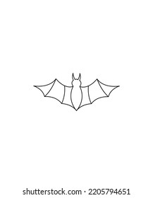  Halloween bat vector illustration isolated on white. Halloween line art vector. Perfect for coloring book, textiles, icon, web, painting, children's books, t-shirt print.