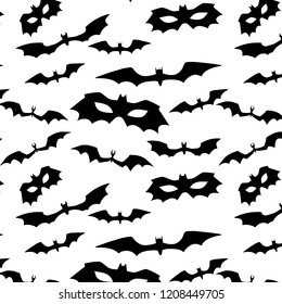 halloween bat, vector seamless texture pattern