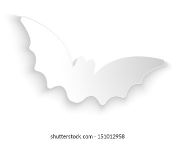Halloween Bat White Paper Background Vector