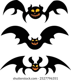 halloween bats character vector illustration