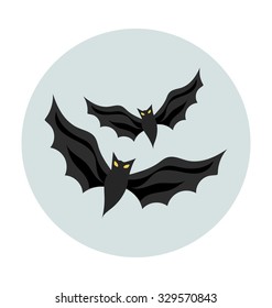 
Halloween Bats Colored Vector Icon
